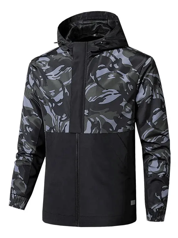 Men's Camo Print Hooded Waterproof Tactical Jacket - SF1980