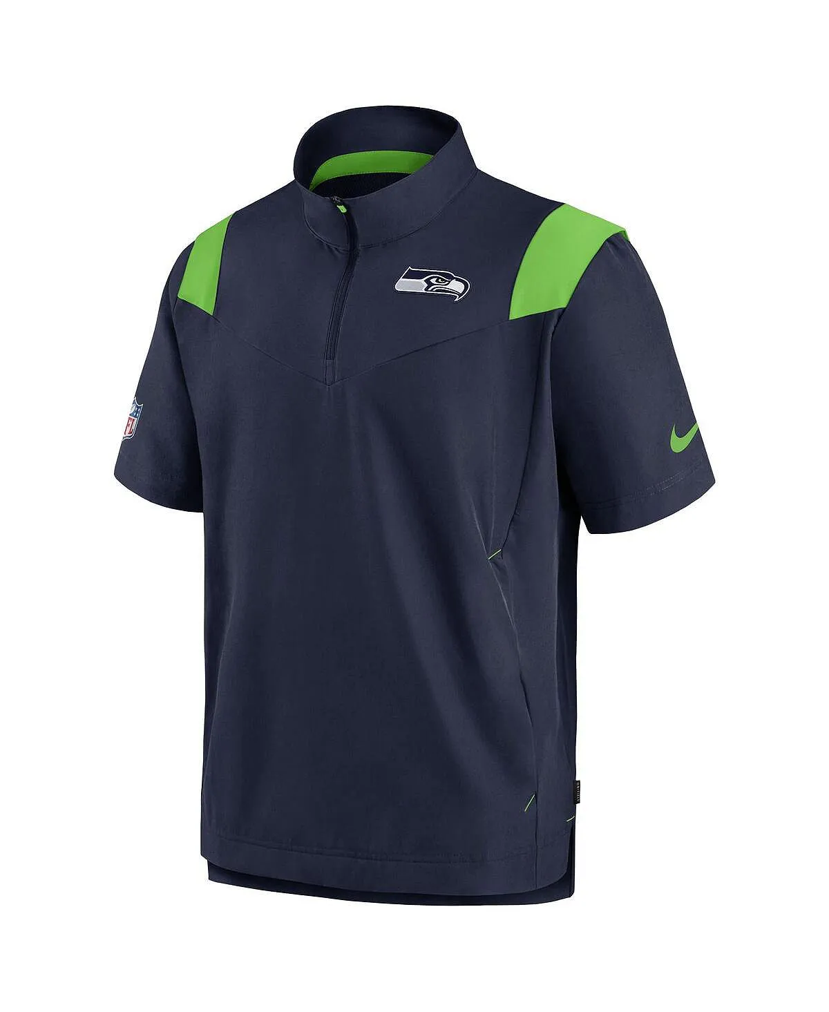 Men's College Navy Seattle Seahawks Coach Quarter Zip Nike Chevron T-Shirt