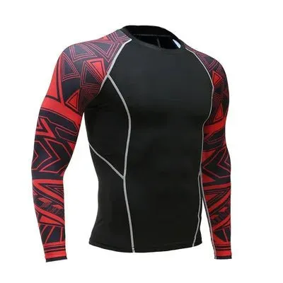 Men's Motorcycle Jersey Sets Quick Dry Compression Sport Bodybuilding T-Shirt Underwear Suit for Fitness