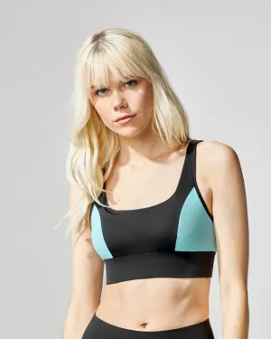 MICHI - Power Bra in Black with Island Blue