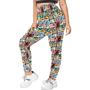 Mickey Stickers Women's Plus Size Athletic Leggings