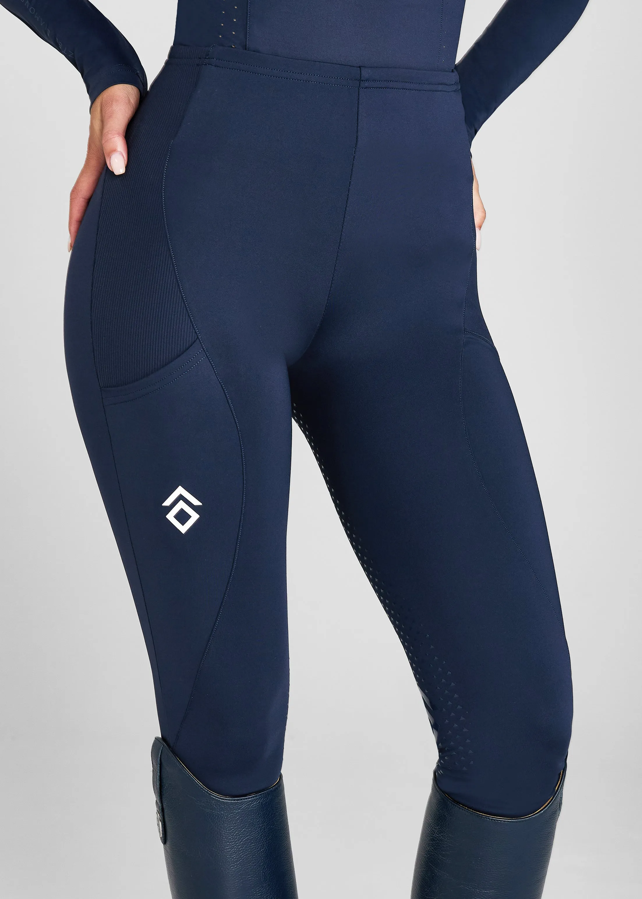 Navy/White Core Leggings Full Seat