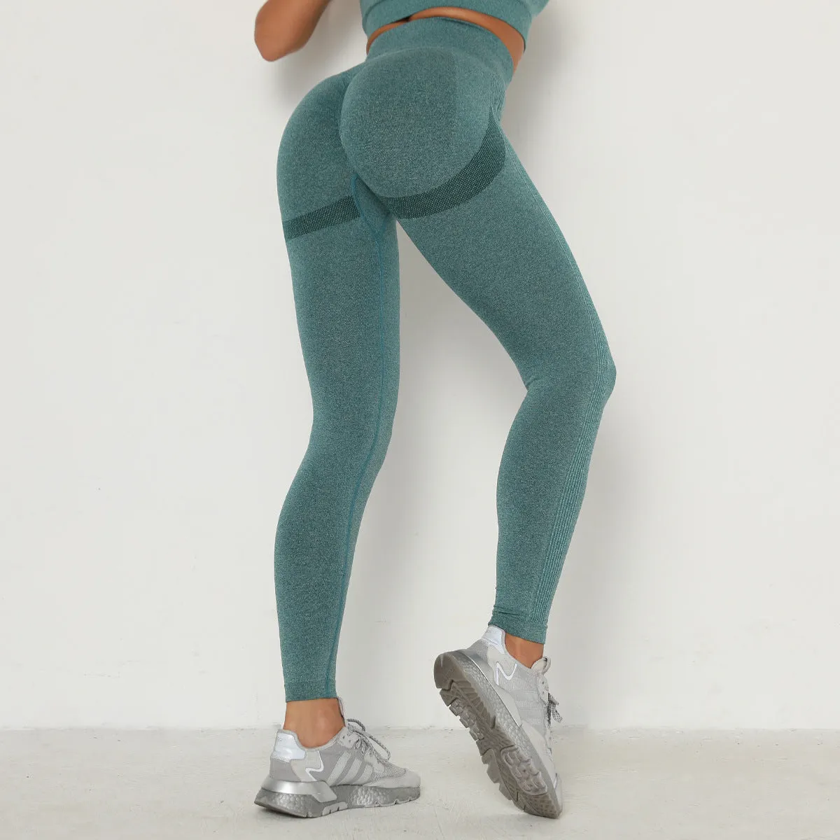 Seamless Knitted Peach Hip Women's Tight Elastic Yoga Pants High Waist Quick-drying Hip Pants