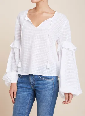 Splendid - Blouson Sleeve Blouse in White