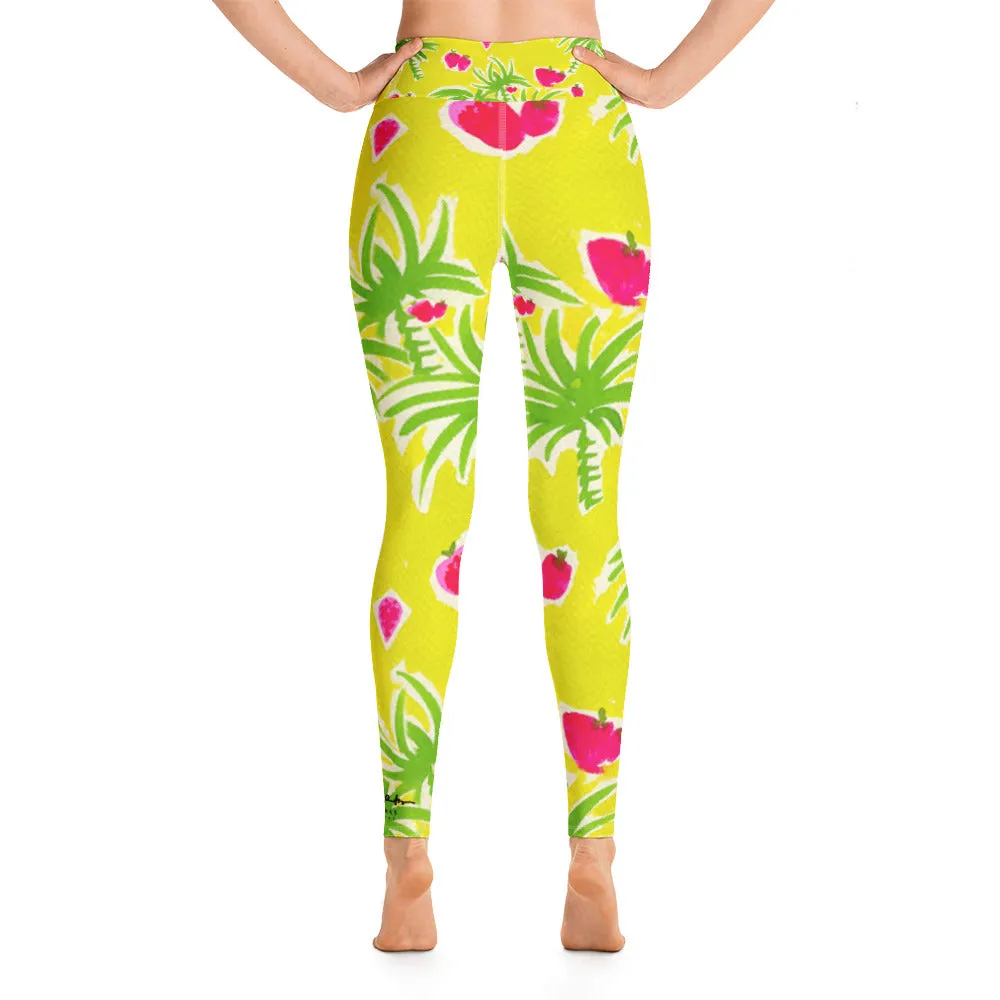 Strawberry Tropic Yoga Leggings