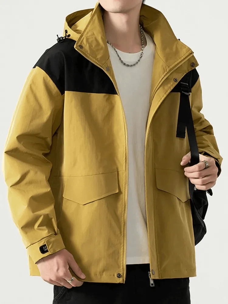 Stylish Casual Men's Hooded Windbreaker with Zipper - SF1998