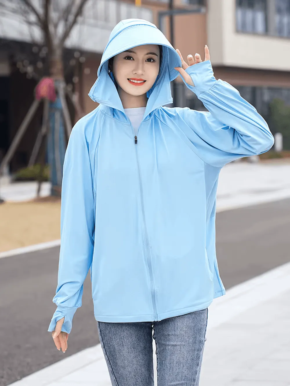 Stylish Hooded UV Protection Ice Silk Sun Jacket - SF2306