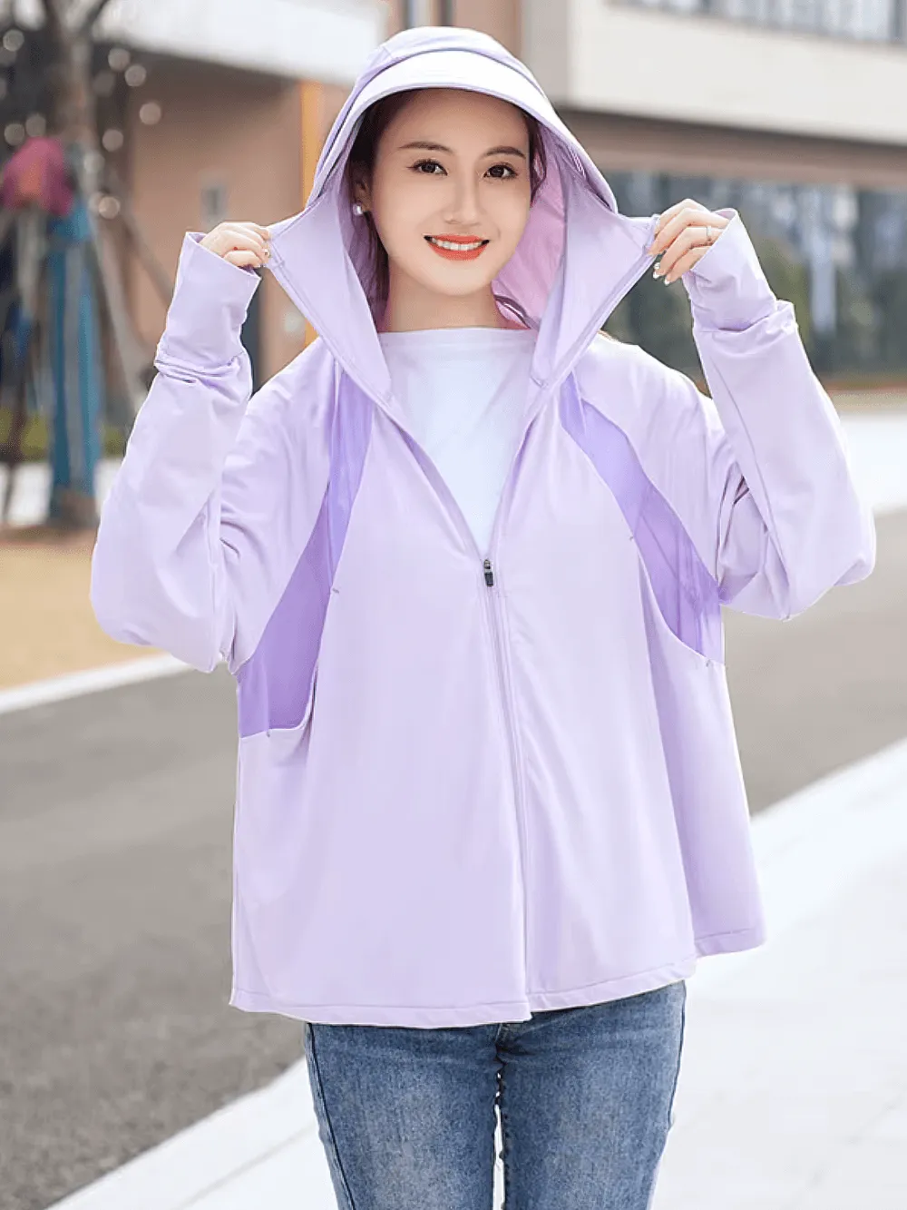 Stylish Hooded UV Protection Ice Silk Sun Jacket - SF2306