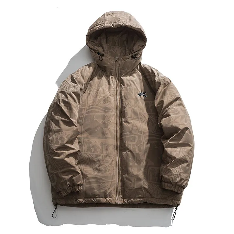 Thickened Hooded Loose Fit Reflective Puffer Jacket