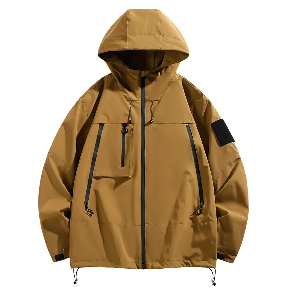 Waterproof Hiking Jacket with Hood and Pockets - SF2313