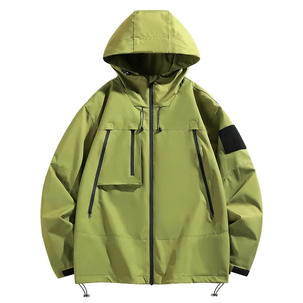 Waterproof Hiking Jacket with Hood and Pockets - SF2313