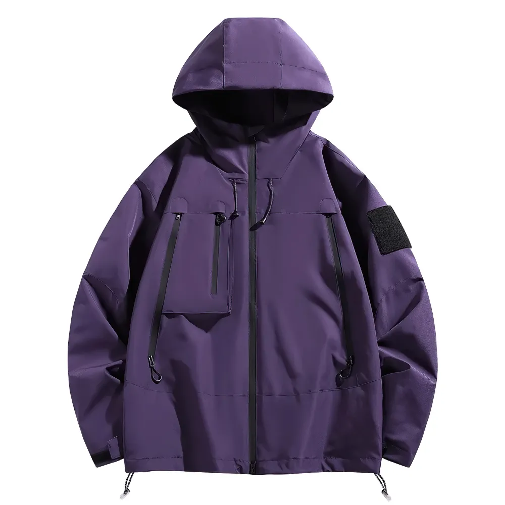 Waterproof Hiking Jacket with Hood and Pockets - SF2313