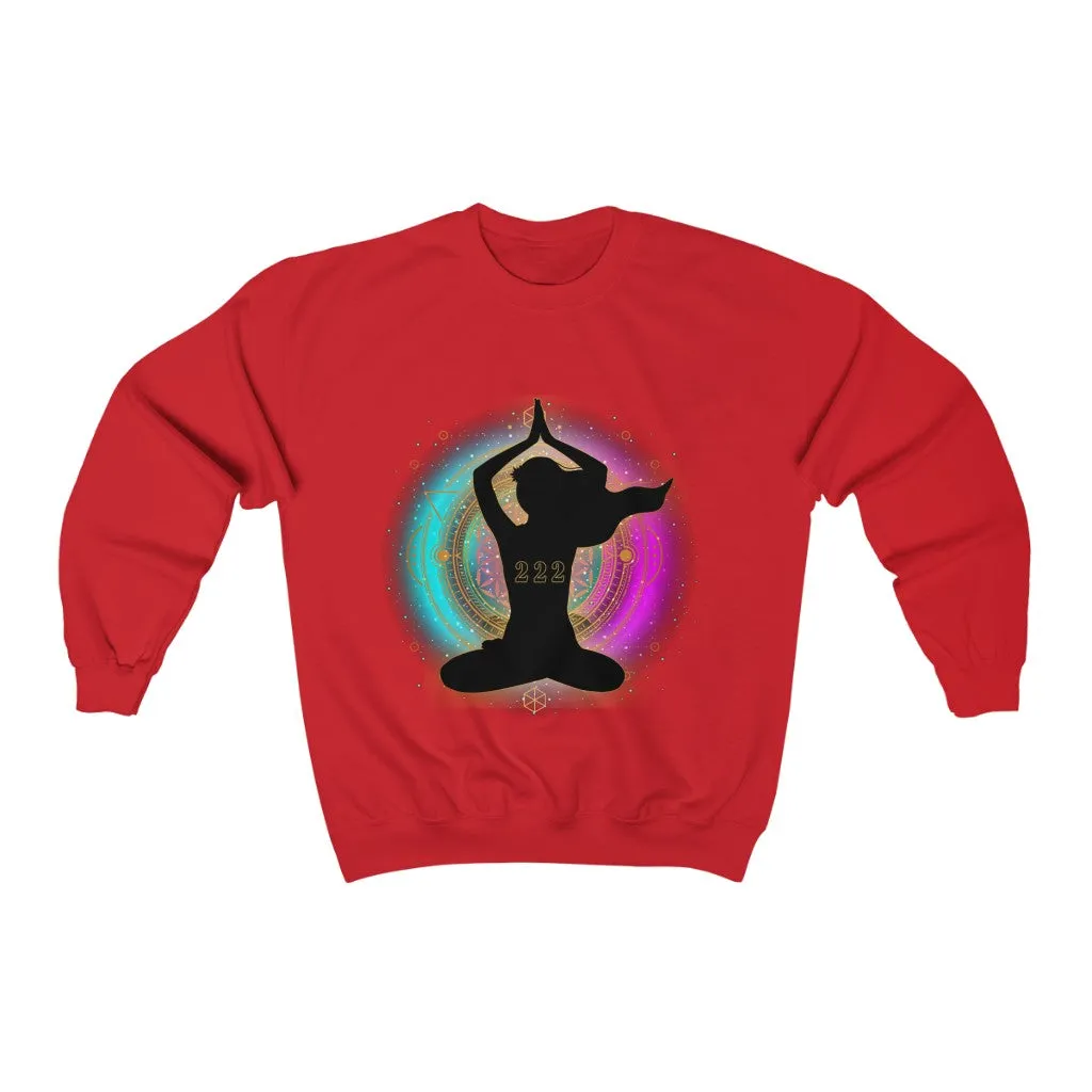 Yoga Spiritual Meditation Unisex Sweatshirt – Alignment 222 Angel Number