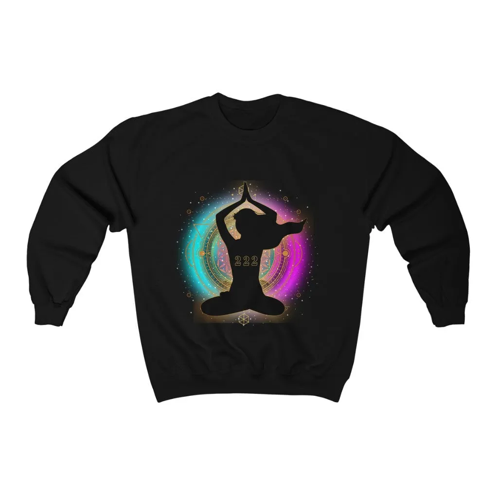 Yoga Spiritual Meditation Unisex Sweatshirt – Alignment 222 Angel Number