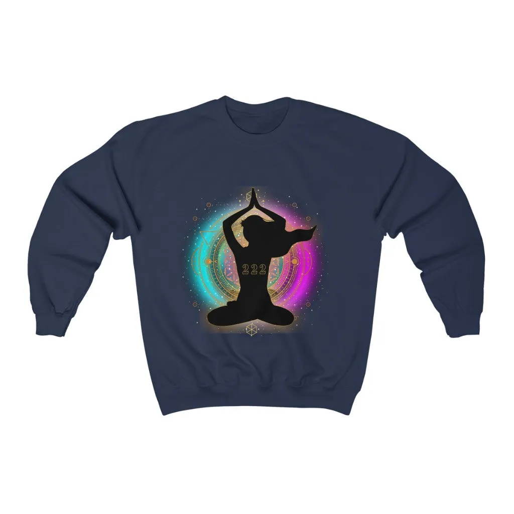 Yoga Spiritual Meditation Unisex Sweatshirt – Alignment 222 Angel Number