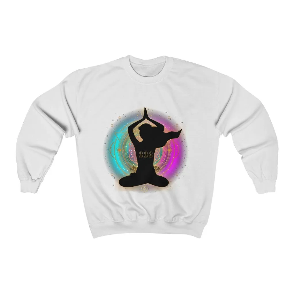 Yoga Spiritual Meditation Unisex Sweatshirt – Alignment 222 Angel Number