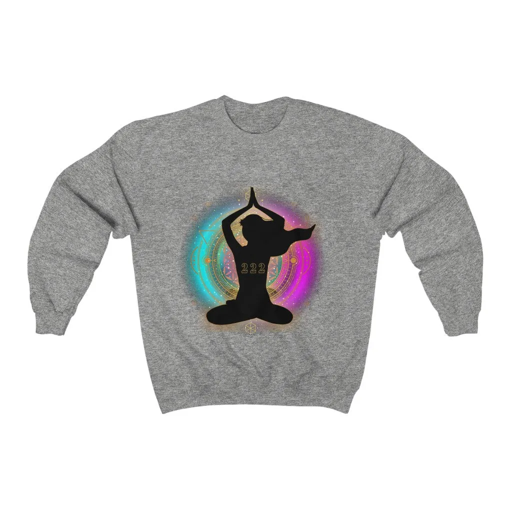 Yoga Spiritual Meditation Unisex Sweatshirt – Alignment 222 Angel Number