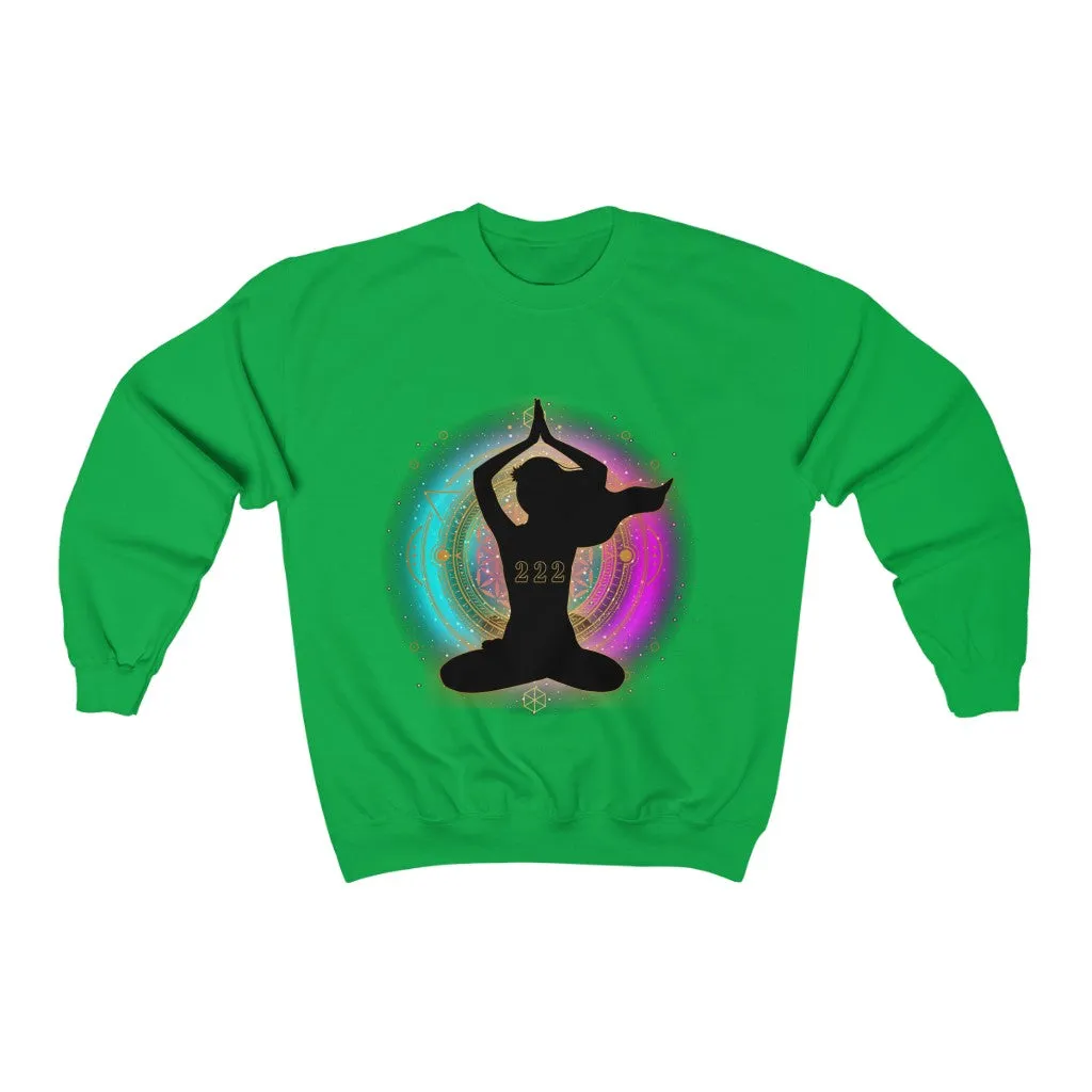 Yoga Spiritual Meditation Unisex Sweatshirt – Alignment 222 Angel Number