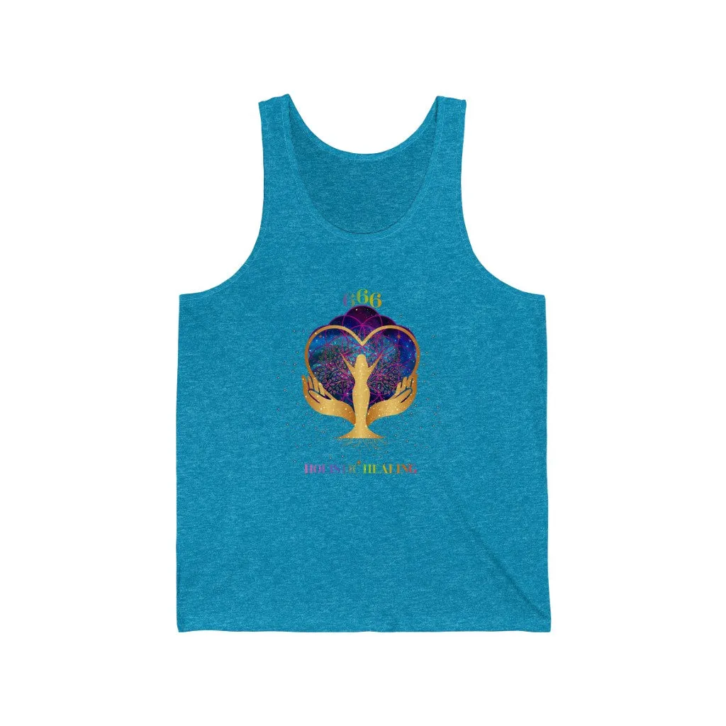 Yoga Spiritual Meditation Unisex Tank Top – Reflection 666 Angel Number