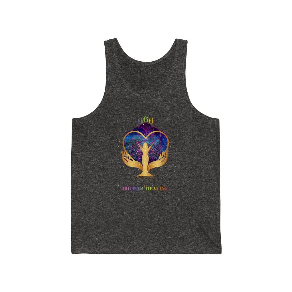 Yoga Spiritual Meditation Unisex Tank Top – Reflection 666 Angel Number