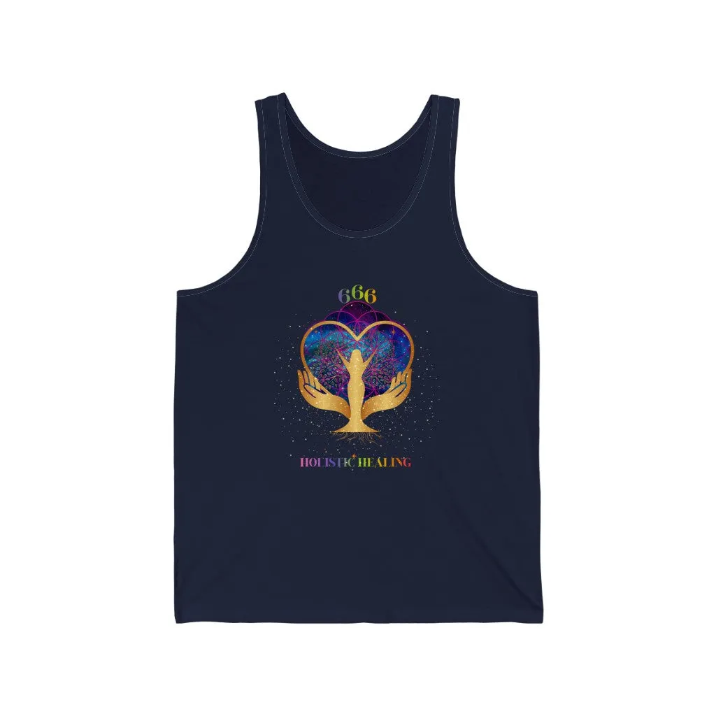 Yoga Spiritual Meditation Unisex Tank Top – Reflection 666 Angel Number